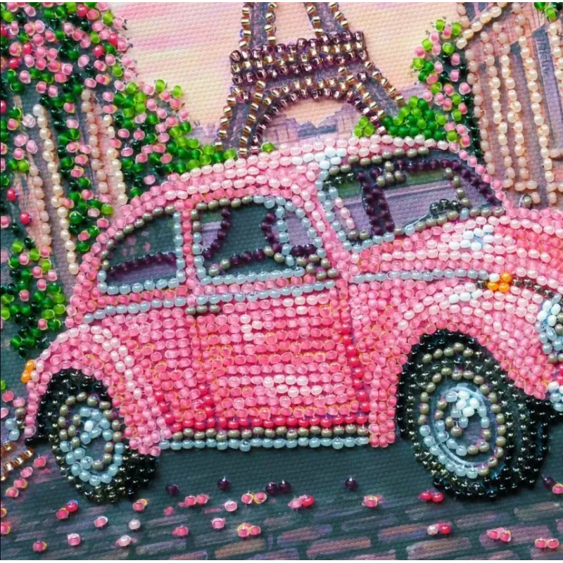 Kit de broderie de perles de taille moyenne "La Vie en rose" 20 x 20 cm AAMB-141