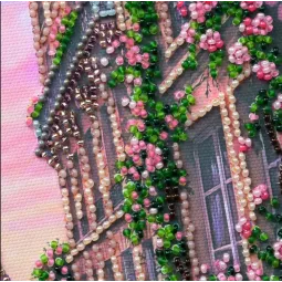 Vidutinio dydžio karoliukų siuvinėjimo rinkinys "La Vie en rose" 20 x 20 cm AAMB-141