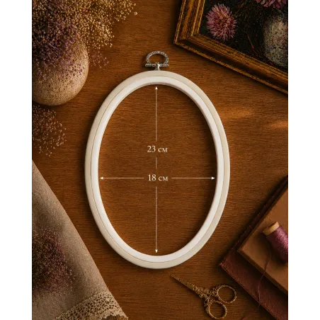 18x23 cm Oval Flexi Hoop (white) 230-9WHT