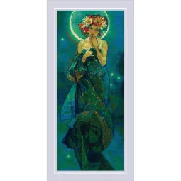 Siuvinėjimo kryželiu rinkinys "Mėnulis pagal A. Muchos paveikslą" 20x48 cm SR2340