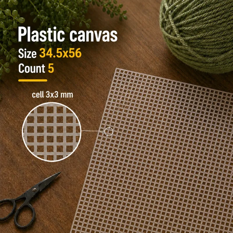Plastic canvas count 5 Clear 34.5x56 cm A2105