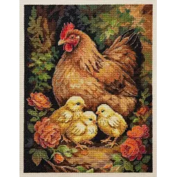 Kit de point de croix "Poule dans la cour" 23 х 30 cm AAH-326