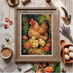 Cross-stitch kit "Hen in the Yard" 23 х 30 cm AAH-326