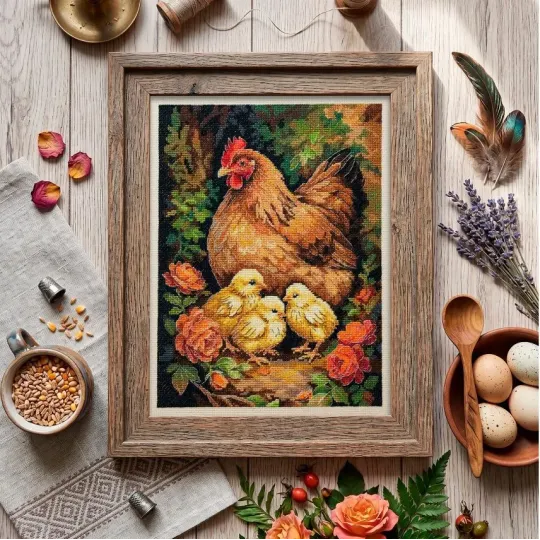 Cross-stitch kit "Hen in the Yard" 23 х 30 cm AAH-326