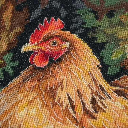 Siuvinėjimo kryželiu rinkinys "Naminis paukštis kieme" 23 x 30 cm AAH-326