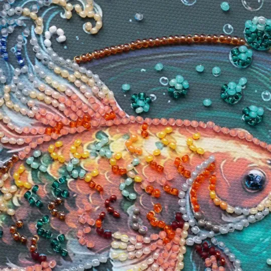 Mid-sized bead embroidery kit "Dancing among the waves" 20 х 20 cm AAMB-142