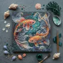 Mittelgroßes Perlenstickerei-Set "Tanz zwischen den Wellen" 20 x 20 cm AAMB-142
