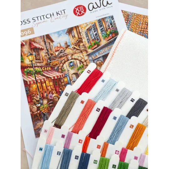 Cross stitch kit  "La Belle Epoque'' 28.57 x 28.57 cm AVA-P096