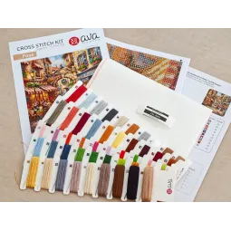 Cross stitch kit  "La Belle Epoque'' 28.57 x 28.57 cm AVA-P096