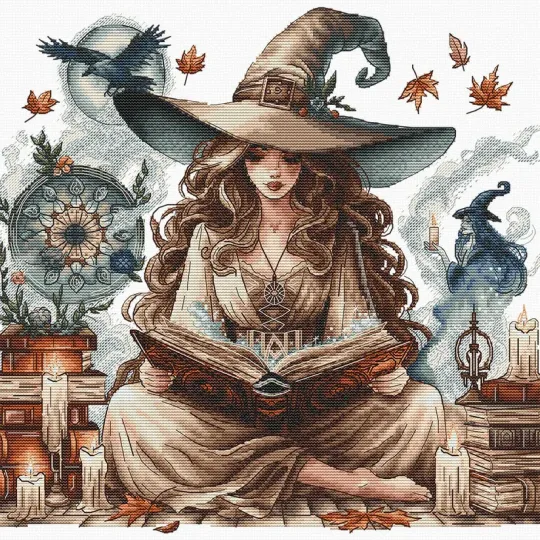 Cross stitch kit  "The Witche's Autumn'' 30.16 x 29.21 cm AVA-P042