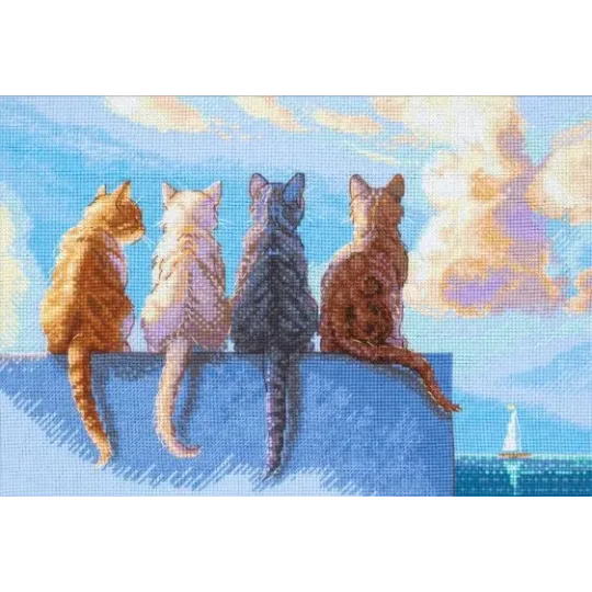 Cross stitch kit Cats by the Sea 30x21 cm SRA1034