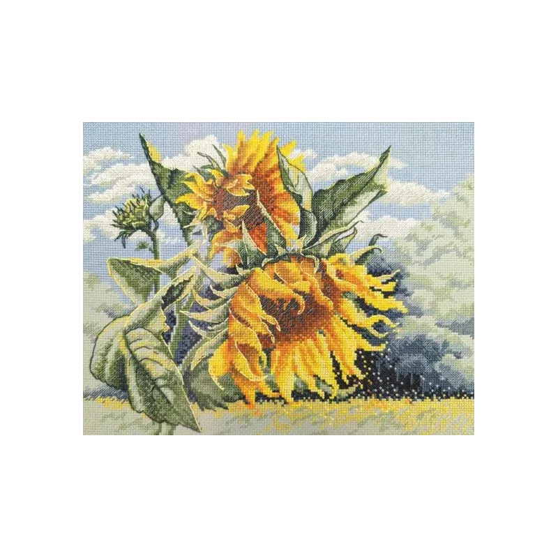 Kreuzstich-Set Sonnenblumen im Wind 30x24 cm SRA1033