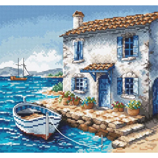 Kreuzstich-Set "Die Fischerecke" 19.05 x 17.78 cm AVA-P103