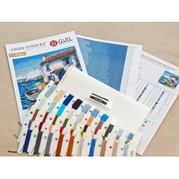Cross stitch kit  "The Fisherman's Corner'' 19.05 x 17.78 cm AVA-P103
