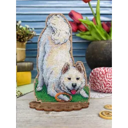 Kreuzstich auf Holzsockel "Shiba Inu" 17*12 cm SO-170