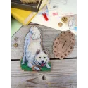 Point de croix sur base en bois "Shiba Inu" 17*12 cm SO-170