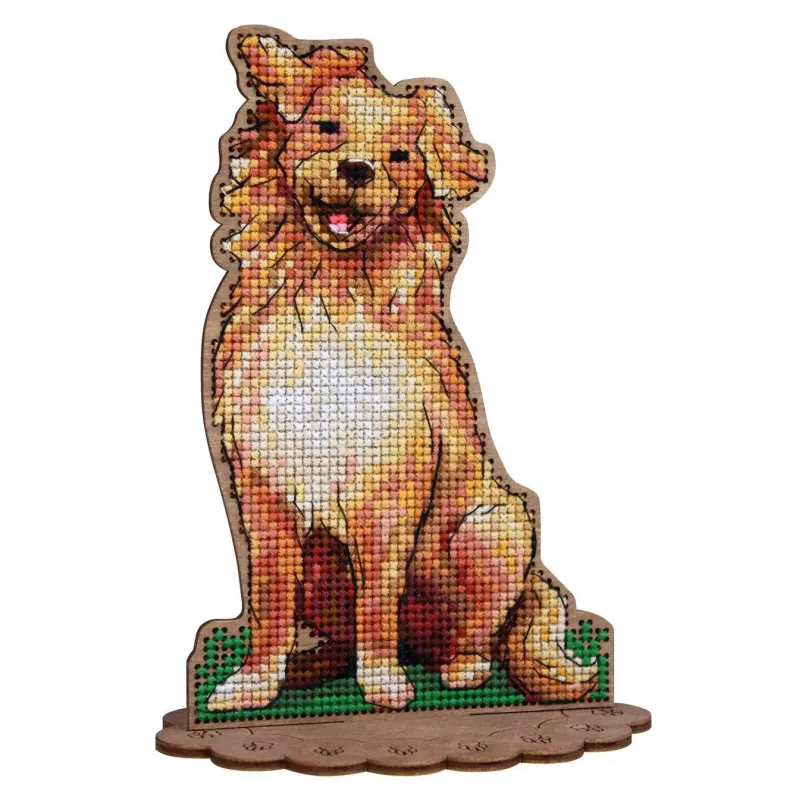 Kreuzstich auf Holzbasis "Retriever" 16*12 cm SO-168