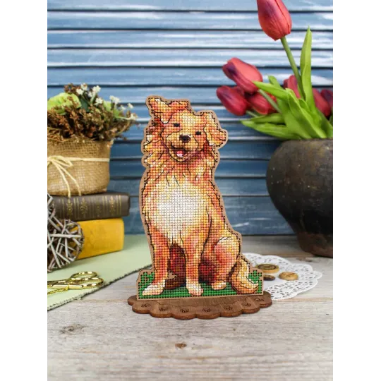 Kreuzstich auf Holzbasis "Retriever" 16*12 cm SO-168