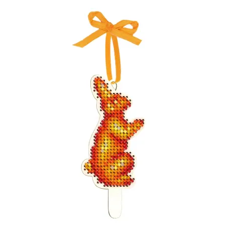 Kreuzstich auf Holzbasis "Häschen-Lollipop" 9*4 cm SO-194