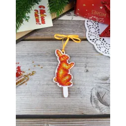 Kreuzstich auf Holzbasis "Häschen-Lollipop" 9*4 cm SO-194