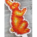 Cross-stich on wooden base "Bunny lollipop" 9*4 cm SO-194