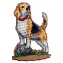 Cross-stich on wooden base "Beagle" 15*12 cm SO-169