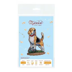 Cross-stich on wooden base "Beagle" 15*12 cm SO-169