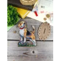 Cross-stich on wooden base "Beagle" 15*12 cm SO-169