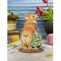 Kreuzstich auf Holzbasis "Corgi und Ottomane" 16*12*7 cm SO-163