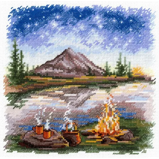 Kit de point de croix "Sous le ciel étoilé" 16*16 cm SNV-955