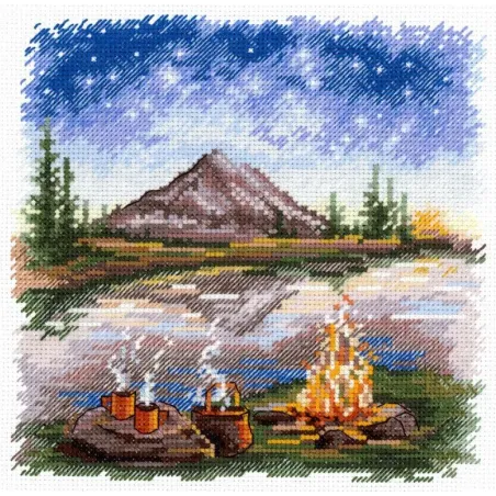 Kit de point de croix "Sous le ciel étoilé" 16*16 cm SNV-955
