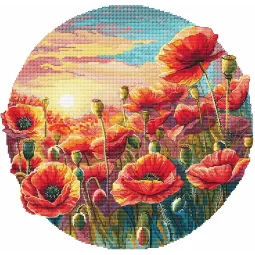 Cross stitch kit "Sun in poppies" 29 x 27 cm SANS-85