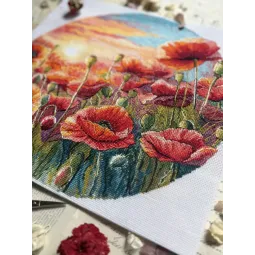 Kreuzstich-Set "Sonne im Mohn" 29 x 27 cm SANS-85