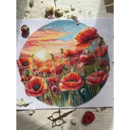 Kreuzstich-Set "Sonne im Mohn" 29 x 27 cm SANS-85