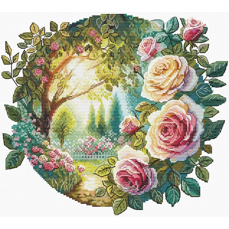 Kit de point de croix "Jardin de rêve" 24 x 22 cm SANS-84