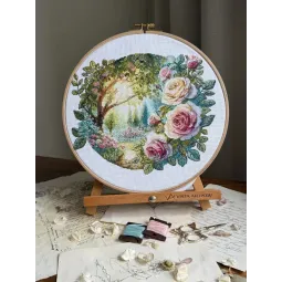 Kreuzstich-Set "Traumgarten" 24 x 22 cm SANS-84