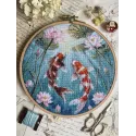 Cross stitch kit "Carps and lotuses" 21.5 x 21.5 cm SANK-73