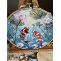 Cross stitch kit "Carps and lotuses" 21.5 x 21.5 cm SANK-73
