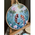 Kreuzstich-Set "Karpfen und Lotus" 21.5 x 21.5 cm SANK-73