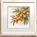 Набор для вышивания крестиком "Ветка облепихи" 17×17 см S1734