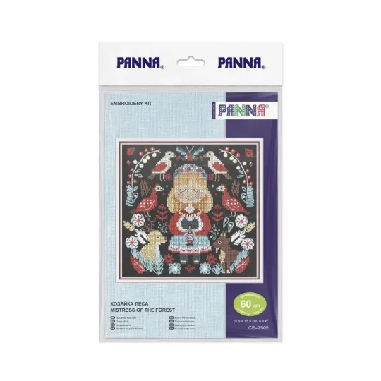 Kit point de croix "Maitresse de la Forêt" 15.5 x 15.5 cm PCE-7505