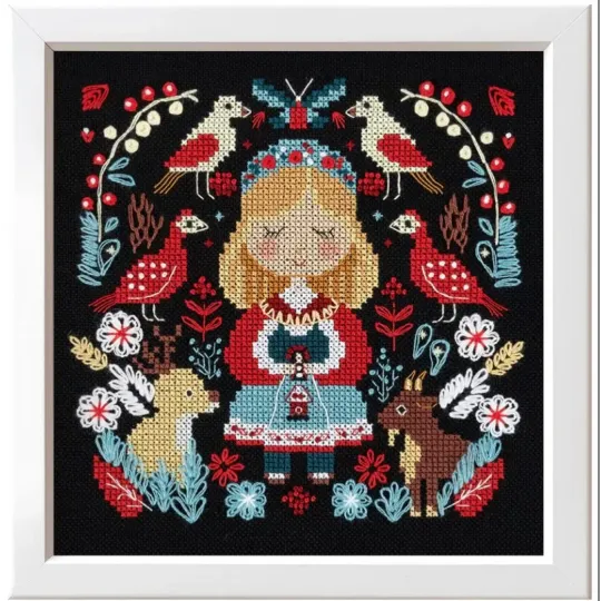 Kreuzstich-Set "Herrin des Waldes" 15.5 x 15.5 cm PCE-7505