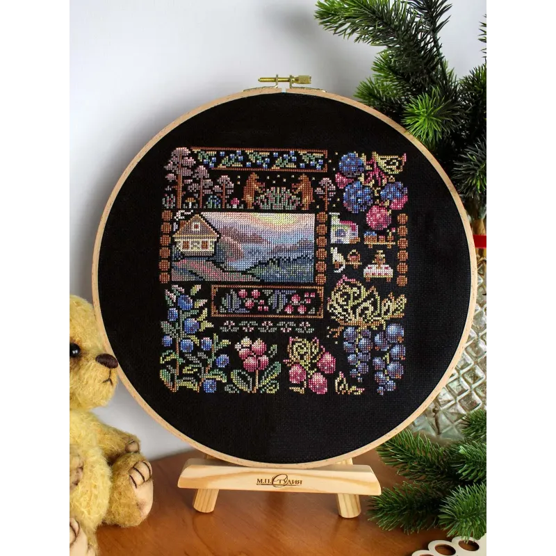Cross stitch kit "Sampler. Dawn in the Village" 19*19 cm SNV-1036