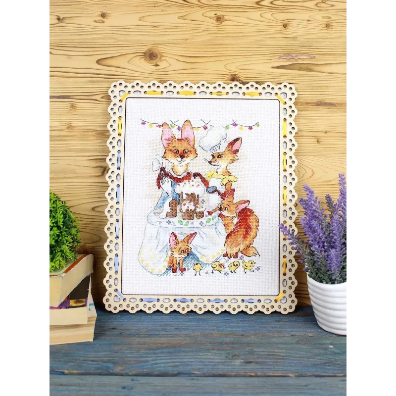 Siuvinėjimo kryželiu rinkinys "Patenkinta vakarienė" 15*20 cm SM-1249