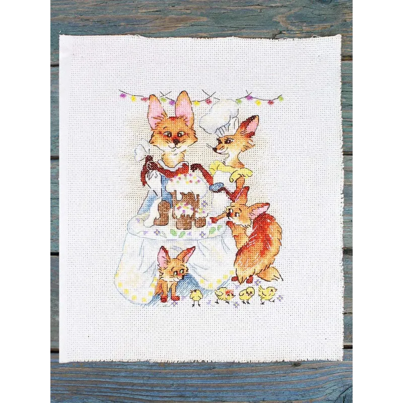 Siuvinėjimo kryželiu rinkinys "Patenkinta vakarienė" 15*20 cm SM-1249