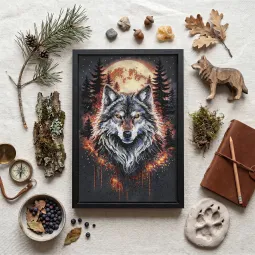 Main Bead Embroidery Kit "Alpha Wolf" 22 х 33 cm AAB-981