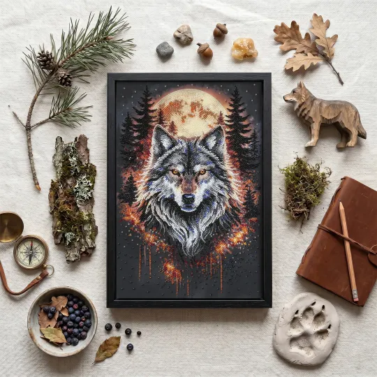 Main Bead Embroidery Kit "Alpha Wolf" 22 х 33 cm AAB-981