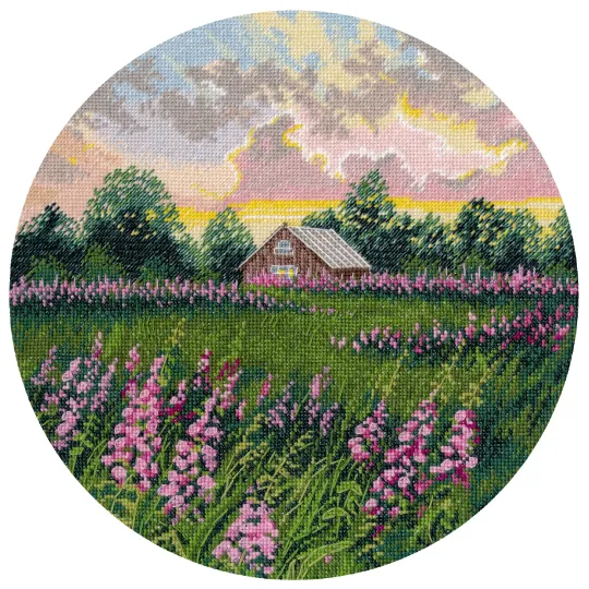 Kreuzstich-Set "Rosa Distanzen" 25x25 cm S1737