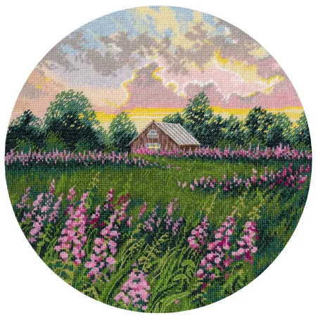 Cross stitch kit "Pink distances" 25×25 cm S1737