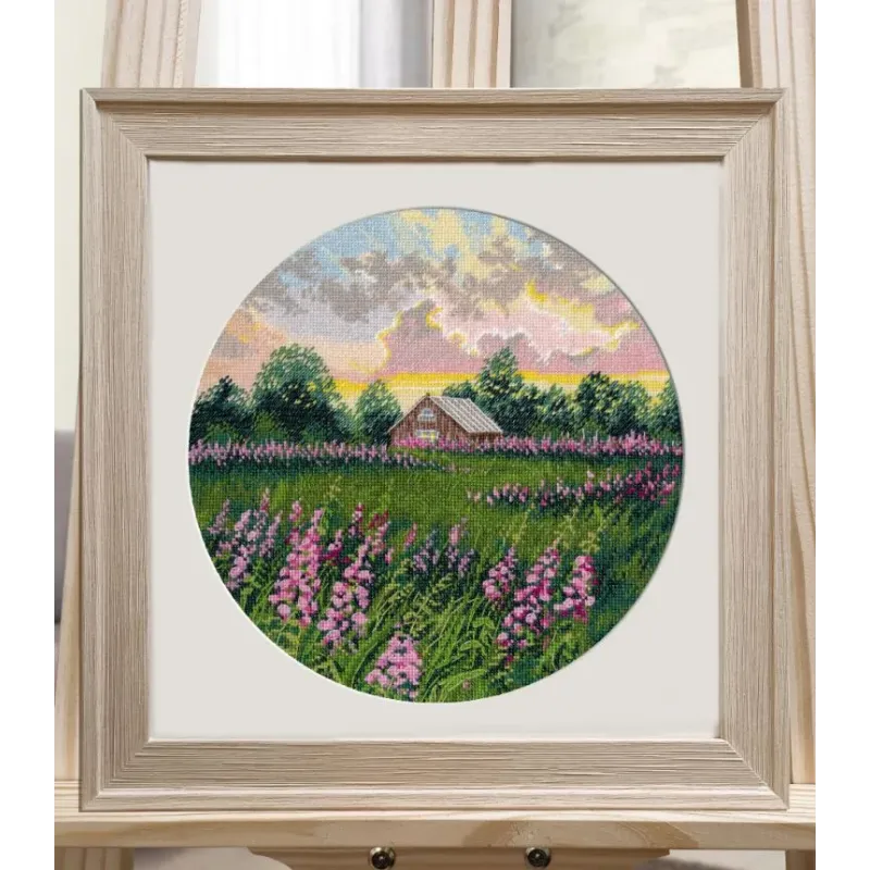 Cross stitch kit "Pink distances" 25×25 cm S1737